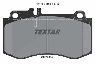 Textar Bremsbelagsatz, Scheibenbremse [Hersteller-Nr. 2497601] für Mercedes-Benz von TEXTAR