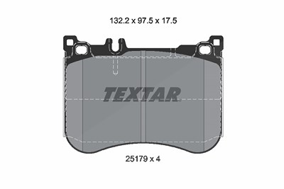 Textar Bremsbelagsatz, Scheibenbremse [Hersteller-Nr. 2517903] für Mercedes-Benz von TEXTAR