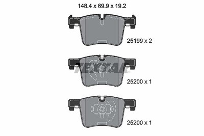 Textar Bremsbelagsatz, Scheibenbremse [Hersteller-Nr. 2519901] für BMW von TEXTAR