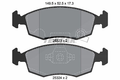 Textar Bremsbelagsatz, Scheibenbremse [Hersteller-Nr. 2532301] für Chrysler, Fiat, Lancia von TEXTAR