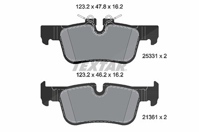 Textar Bremsbelagsatz, Scheibenbremse [Hersteller-Nr. 2533101] für BMW, Mini von TEXTAR