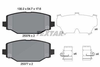 Textar Bremsbelagsatz, Scheibenbremse [Hersteller-Nr. 2537601] für Chrysler, Dodge, Fiat, Lancia, VW von TEXTAR