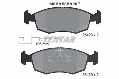 Textar Bremsbelagsatz, Scheibenbremse [Hersteller-Nr. 2542901] für Fiat von TEXTAR