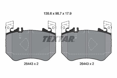 Textar Bremsbelagsatz, Scheibenbremse [Hersteller-Nr. 2644301] für Mercedes-Benz von TEXTAR