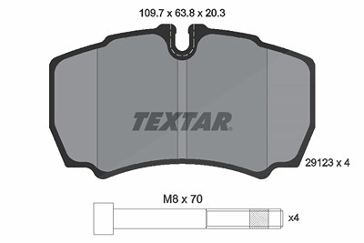 Textar Bremsbelagsatz, Scheibenbremse [Hersteller-Nr. 2912303] für Iveco von TEXTAR