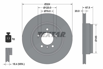 Textar Bremsscheibe [Hersteller-Nr. 92123103] für BMW von TEXTAR
