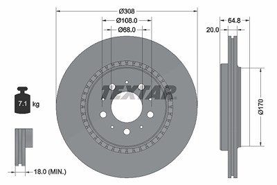 Textar Bremsscheibe [Hersteller-Nr. 92126803] für Volvo von TEXTAR