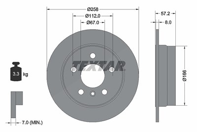 Textar 1x Bremsscheibe [Hersteller-Nr. 92132103] für Mercedes-Benz von TEXTAR