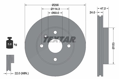 Textar Bremsscheibe [Hersteller-Nr. 92133600] für Chevrolet, Gm Korea von TEXTAR