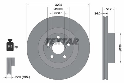 Textar Bremsscheibe [Hersteller-Nr. 92139500] für Subaru, Toyota von TEXTAR