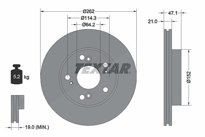 Textar Bremsscheibe [Hersteller-Nr. 92175803] für Honda von TEXTAR