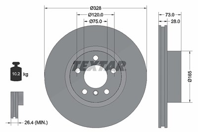 Textar Bremsscheibe [Hersteller-Nr. 92257105] für BMW von TEXTAR