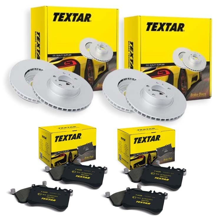 Textar Bremsscheiben + Bremsbel?ge vorne + hinten Mercedes C-Klasse E-Klasse W202 W210 von TEXTAR