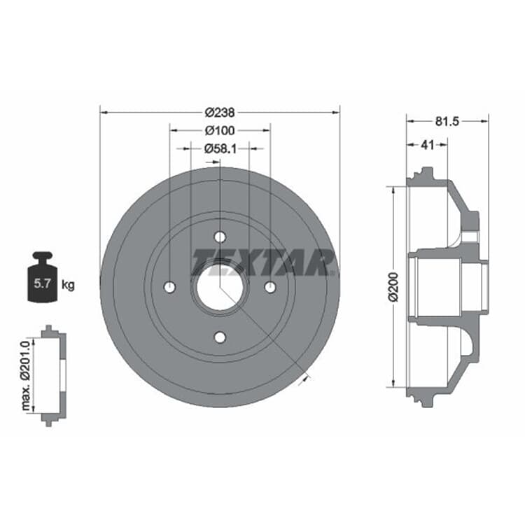 Textar Bremstrommel GERMAN E CARS Opel Suzuki Textar Bremstrommel GERMAN E CARS Opel Suzuki von TEXTAR