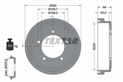 Textar Bremstrommel [Hersteller-Nr. 94045700] für Suzuki von TEXTAR