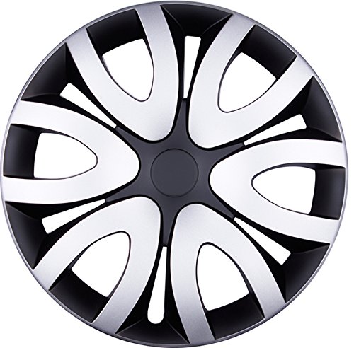 Premium Radkappen Radzierblenden Radblenden 'Modell: Mika' 4er Set, Farbe:Silber-Schwarz, Felgendurchmesser:16 Zoll von TFS