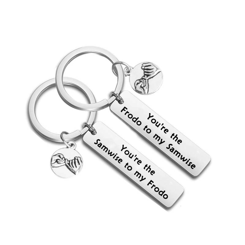 TGBJE Schlüsselanhänger mit Aufschrift You are The Samwise to my Frodo, Film-Schmuck, Freundschafts-Schlüsselanhänger-Set für Paare (Frodo-Schlüsselanhänger), Weiss/opulenter Garten von TGBJE