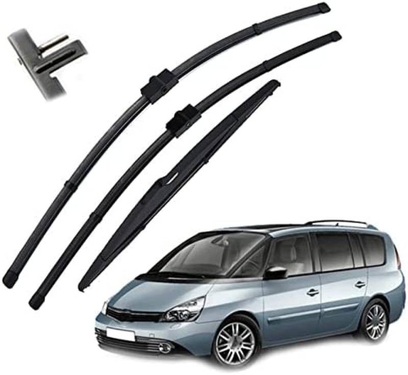 3-teiliges Auto-Frontscheiben-Wischerblatt-Set für Renault für Espace 4 2014 2013 2012 2011 2010 2009 2008 2007 2006 2005 2004 Scheibenwischer 21 "+ 19" + 13 "Wischer von TGCXHRF