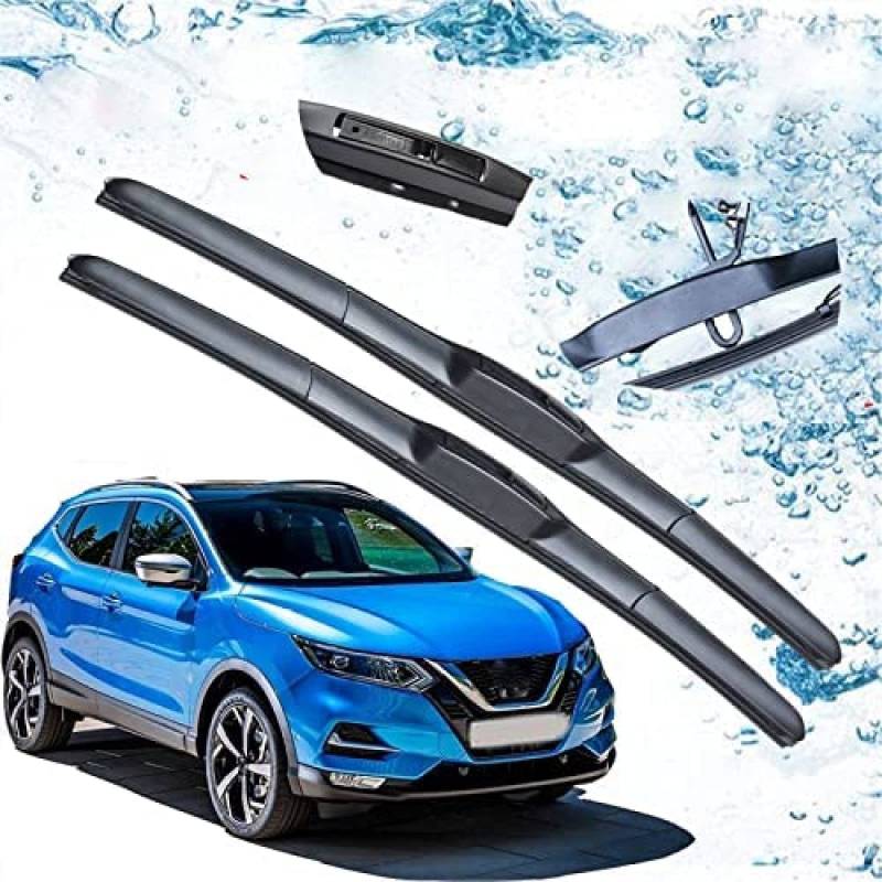 Für Nissan für Qashqai J11 2013-2019 Zubehör Auto Frontscheibe Wischerblätter Bürsten Cutter UJ Haken 2014 2015 2016 2017 2018 Scheibenwischer von TGCXHRF