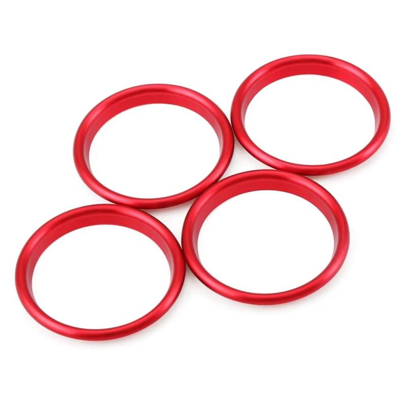 TGFCRUH Auto Mittelkonsole Trim Kompatibel Mit A3 Für Cabriolet Für Sportback 2013 2014 2015 2016, 4-teilige Mittelkonsolenornamente, Verkleidung Der Inneren Ringabdeckung, Auto-Styling(Red) von TGFCRUH