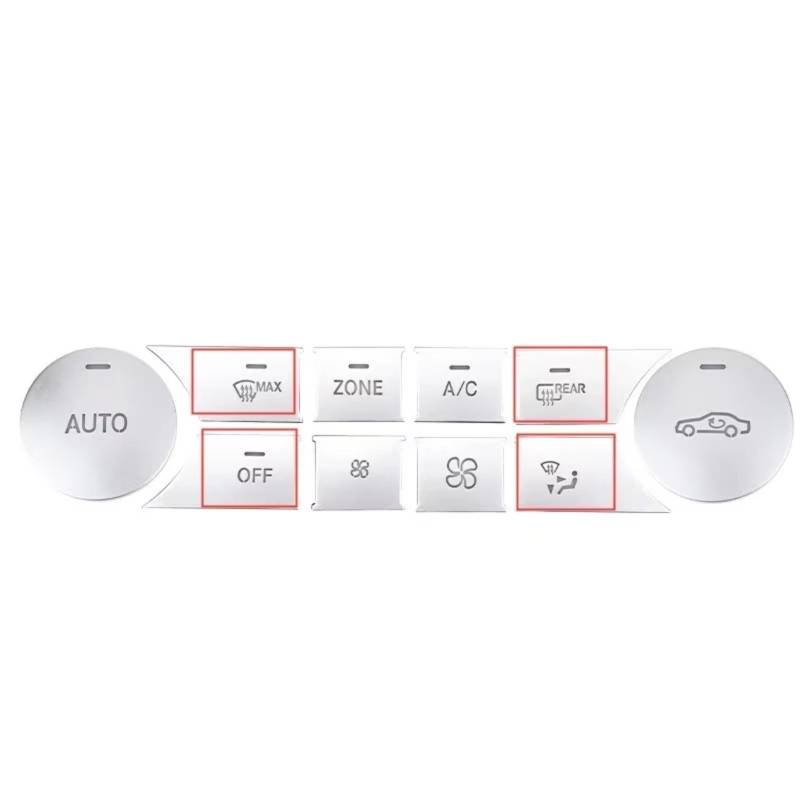 TGFCRUH Auto Mittelkonsole Trim Kompatibel Mit Benz C-Klasse Für W204 Für GLK X204 2020 1 Stück Auto-Klimaanlage CD-Panel-Taste Silberner Dekorativer Aufkleberrahmen(Model A Mono) von TGFCRUH