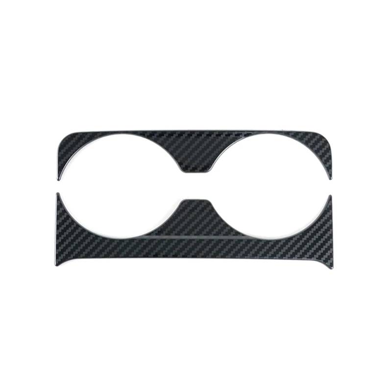 TGFCRUH Auto Mittelkonsole Trim Kompatibel Mit Q5 GJ 2018 2019 2020 2021 2022 Auto-Styling Mittelkonsole Wasserbecher Rahmen Dekoration Aufkleber Verkleidung Innenzubehör(Carbon Fiber Black) von TGFCRUH