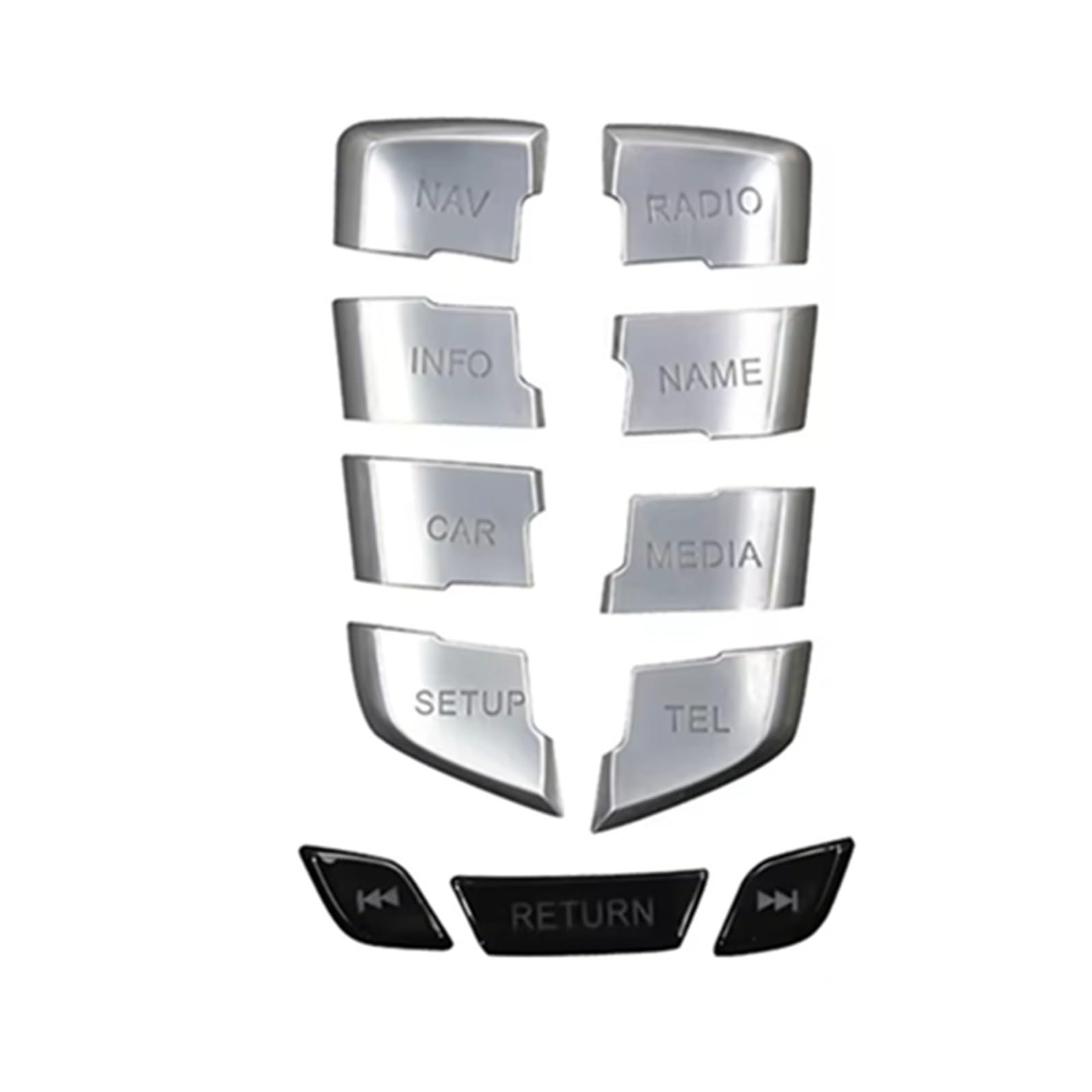 TGFCRUH Auto Mittelkonsole Trim Kompatibel Mit RS4 RS5 2013 2014 2015 2016 2017 1 Stück Auto-Bedienknopf Joystick Center Multimedia-Taste Schalter Zubehör(B Model Silver Black) von TGFCRUH