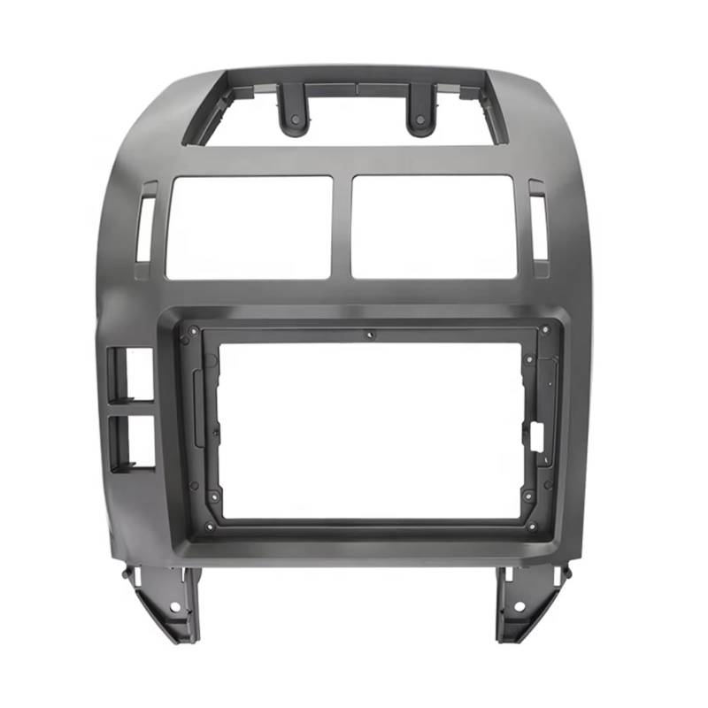 TGFCRUH Auto Mittelkonsole Trim Kompatibel Mit VW Für Polo 2004 2005 2006 2007 2008 2009 2010 2011 1 Stück Bildschirm Armaturenbrett Blende Rahmen Kit Adapter(Silver-Frame) von TGFCRUH