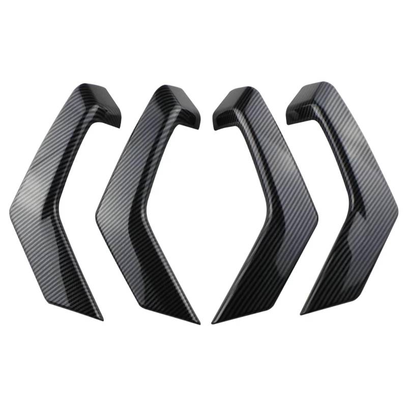 TGFCRUH Auto Mittelkonsole Trim Kompatibel Mit Vw Für T-ROC 2017 2019 2020 2021 2022 4 Stück Auto-Innentürgriff-Panel-Aufkleber, Handlaufrahmen-Zubehör(Carbon Black) von TGFCRUH