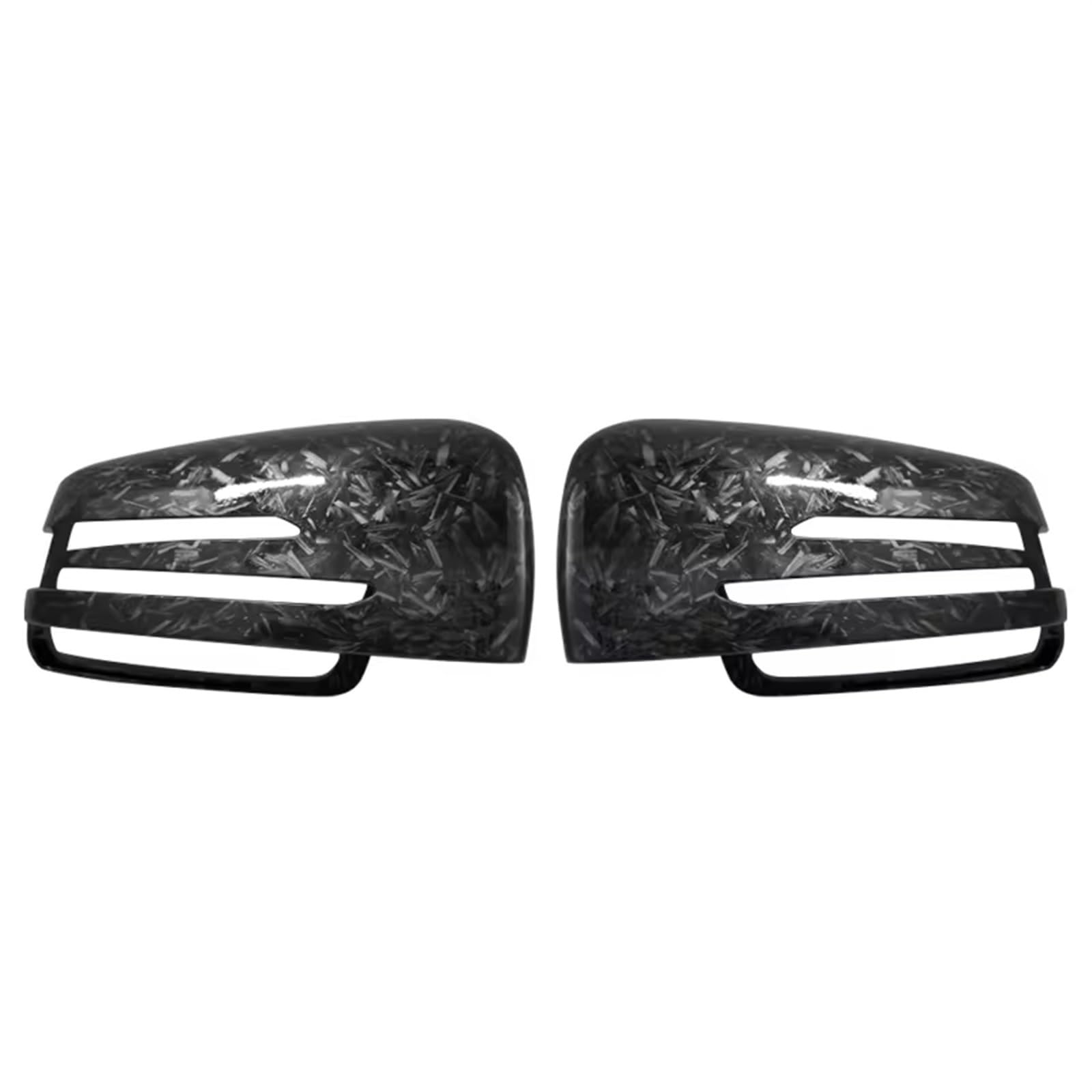 TGFCRUH Rückspiegelkappe Kompatibel Mit Mercedes Für Benz S-Klasse W221 2006 2007 2008 2009 2010 2011 2012 2013 Kohlefaser-Auto-Rückspiegelabdeckung Autozubehör(Forged Carbon Look) von TGFCRUH