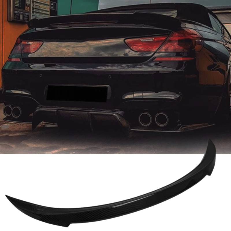 TGFOF FRP Heckspoiler passend für BMW 6er M6 F06 F12 640i 650i Limousine 2012-2016 Kofferraum Deckel Spoiler Flügel Lippe Auto Zubehör (Glänzend Schwarz) von TGFOF