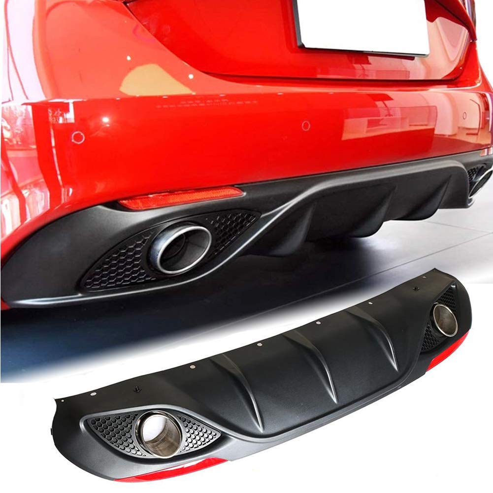 TGFOF Heckdiffusor für Alfa Romeo Giulia Base Sedan 2016 2017 Schwarzes PP Volant Untere Stoßstange Lippe Spoiler TGFOF Heckdiffusor für Alfa Romeo Giulia Base Sedan 2016 2017 Schwarzes PP Volant Untere Stoßstange Lippe Spoiler von TGFOF