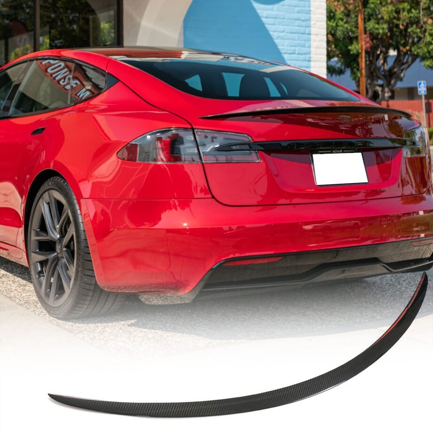 TGFOF Trockener Kohlefaser Kofferraumspoiler für Tesla Model S 2021-2023 4-Türer Heckspoiler Flügellippe TGFOF Trockener Kohlefaser Kofferraumspoiler für Tesla Model S 2021-2023 4-Türer Heckspoiler Flügellippe von TGFOF