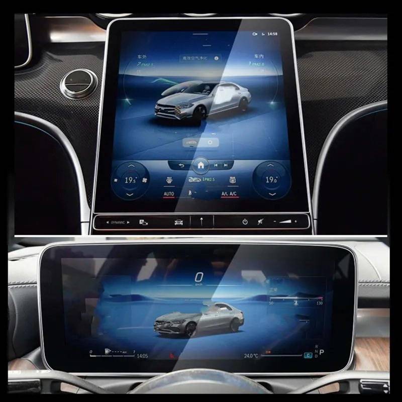 TGFQOLB Auto Navigation Protector Kompatibel Mit Benz Für Eqe 350 2022 Gehärtetem Glas Schutz Film Dashboard Monitor Schutz Film Dashboard Monitor Schutz Film(A+B) von TGFQOLB
