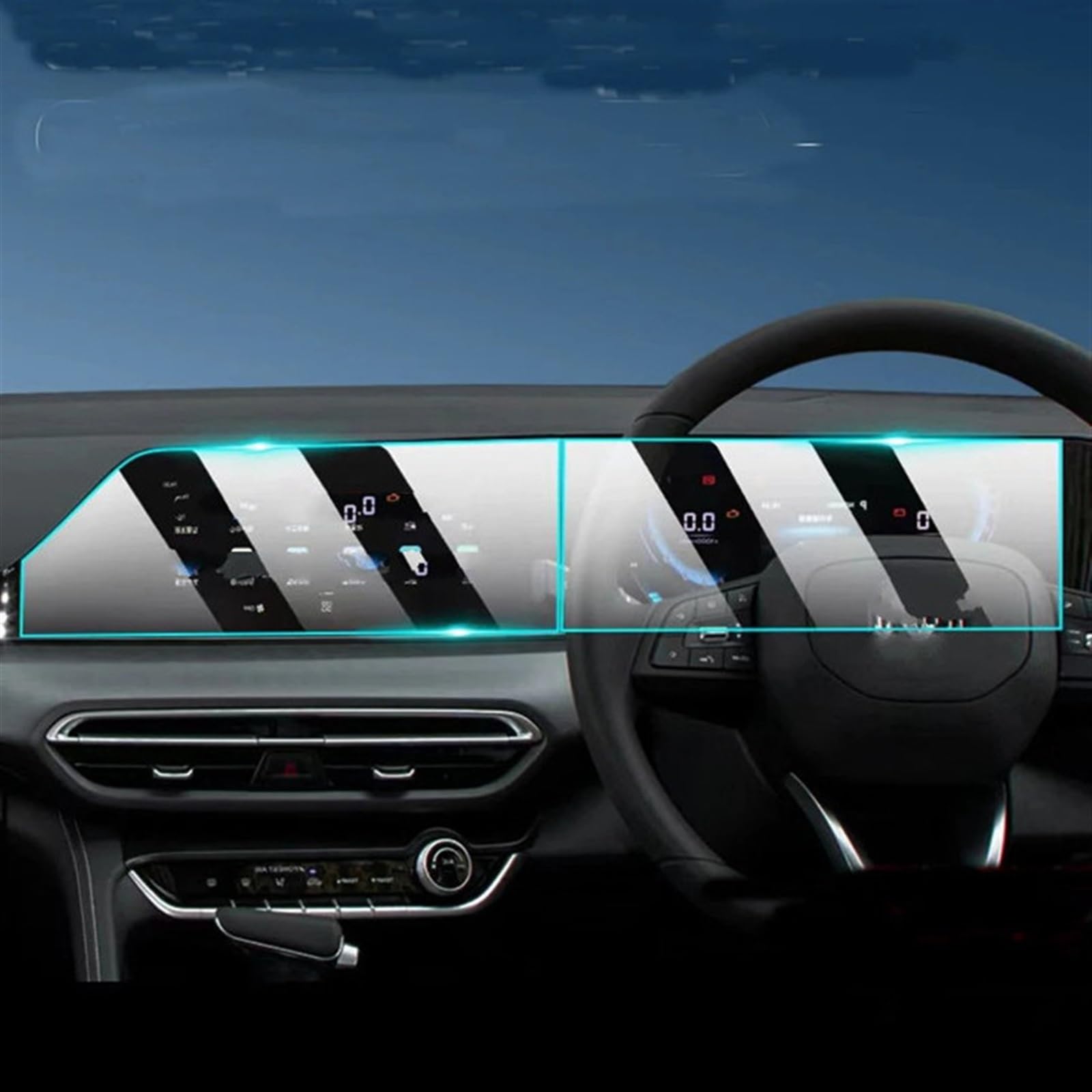 TGFQOLB Auto Navigation Protector Kompatibel Mit Changan Für Eado Plus 2020 2021 Auto Navigation Display-schutzfolie Aufkleber Auto Navigation Display-schutzfolie Aufkleber(RHD GPS and Instrument) von TGFQOLB