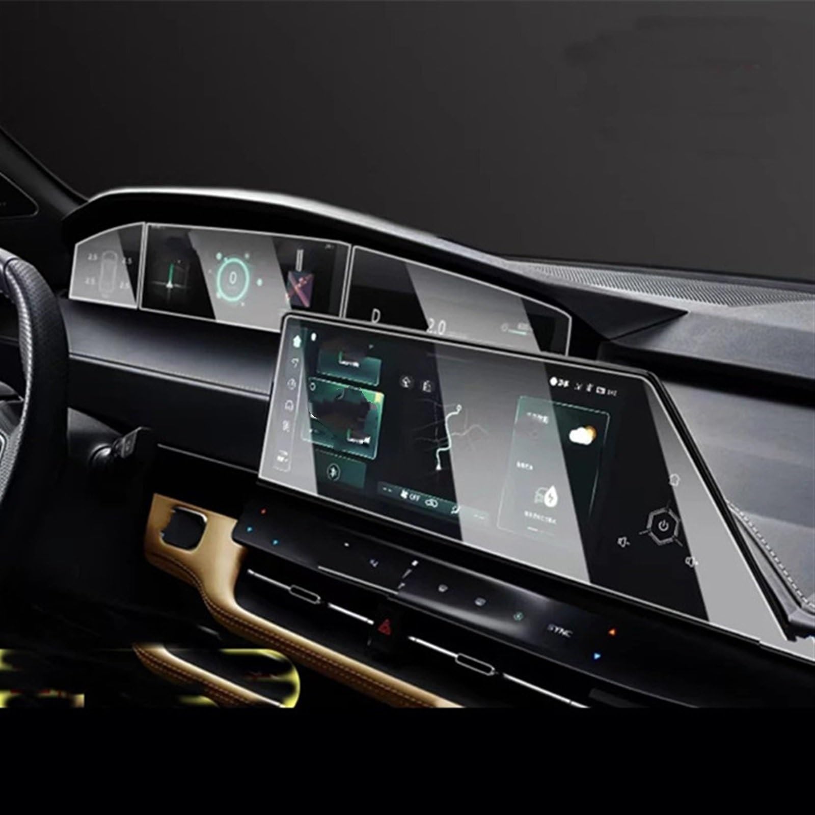 TGFQOLB Auto Navigation Protector Kompatibel Mit Changan Für Uni-k 2021 12,3 Zoll Autonavigationsschutzfolie Displayschutzfolie Aus Gehärtetem Glas Displayschutzfolie(Dashboard and GPS) von TGFQOLB