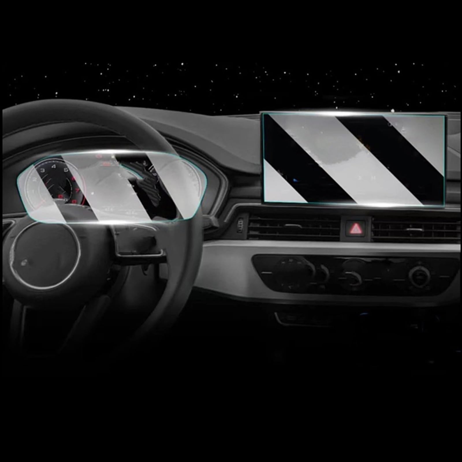 TGFQOLB Auto Navigation Protector Kompatibel Mit Für A4l Für A4 2023 Navigationsdisplay-Schutzfolie Displayschutzfolie Aus Gehärtetem Glas Autozubehör(Dashboard and GPS) von TGFQOLB