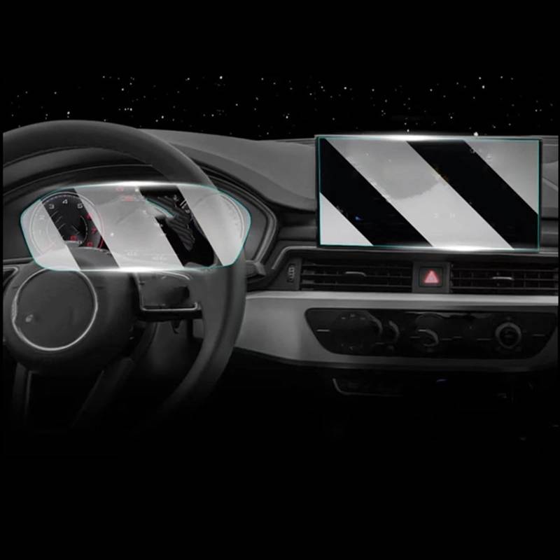 TGFQOLB Auto Navigation Protector Kompatibel Mit Für A4l Für A4 2023 Navigationsdisplay-Schutzfolie Displayschutzfolie Aus Gehärtetem Glas Autozubehör(Dashboard and GPS) von TGFQOLB
