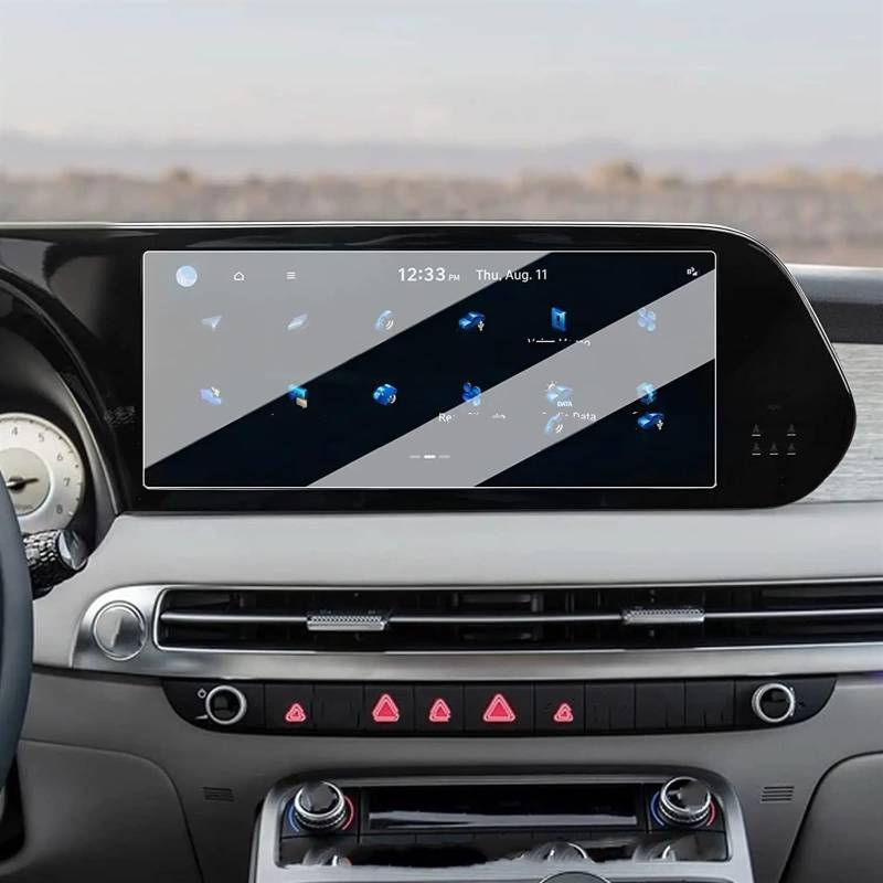 TGFQOLB Auto Navigation Protector Kompatibel Mit Hyundai Für Palisade 2023 12,3 Zoll Armaturenbrett-Monitor-Schutzfolie Displayschutzfolie Aus Gehärtetem Glas Autozubehör von TGFQOLB