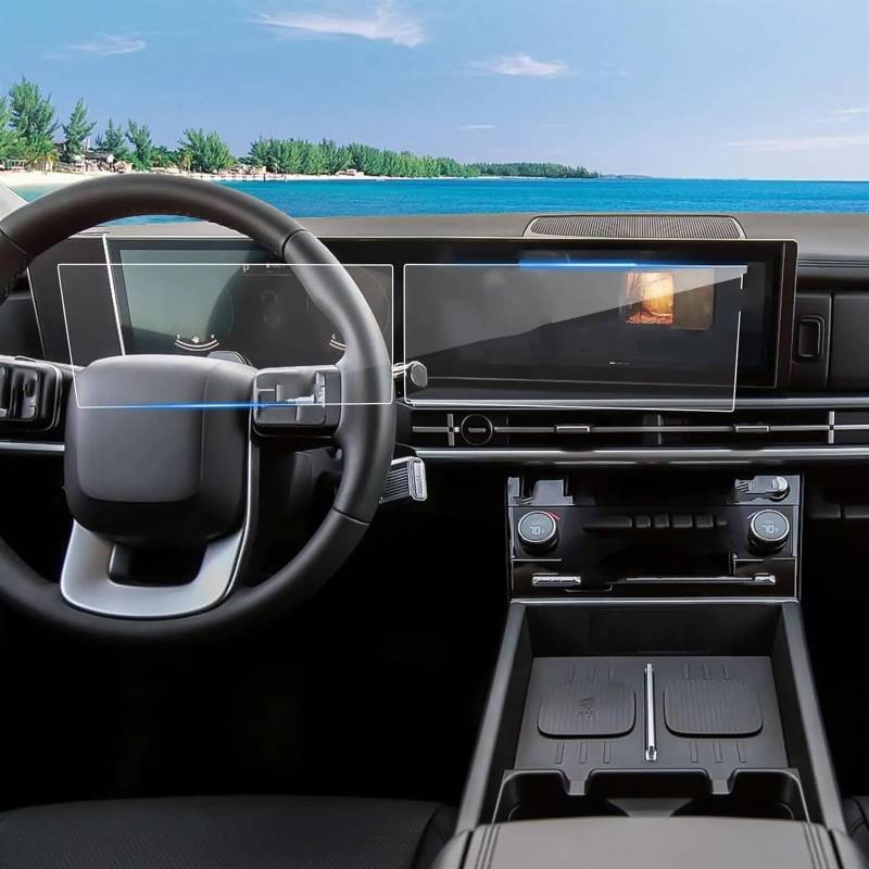 TGFQOLB Auto Navigation Protector Kompatibel Mit Hyundai Für Santa Fe 2024 12,3 Zoll Auto-Innenraum-Armaturenbrett-Schutzfolie Schutzfolie Aus Gehärtetem Glas Autozubehör von TGFQOLB