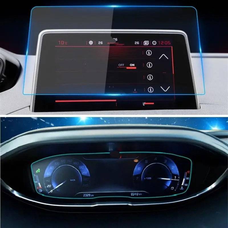 TGFQOLB Auto Navigation Protector Kompatibel Mit Peugeot Für 3008 5008 2017 2018 2019 2020 Navigationsdisplay Schutzfolie Center Control Displayschutzfolie(Navigation Dashboard) von TGFQOLB