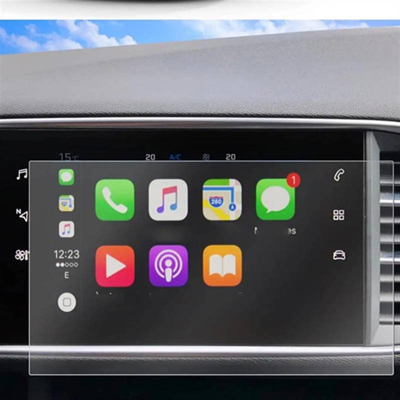 TGFQOLB Auto Navigation Protector Kompatibel Mit Peugeot Für 308 408 2016 2017 2018 2019 9,7 Zoll Auto-Innenraum-Armaturenbrett-Schutzfolie Auto-Navigations-Schutzfolie von TGFQOLB