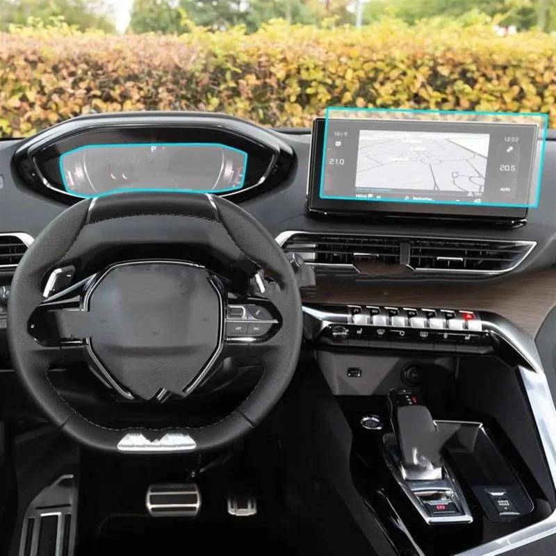 TGFQOLB Auto Navigation Protector Kompatibel Mit Peugeot Für 5008 2021 Auto Navigation Schutz Film Gehärtetem Glas Display-Schutz Film Auto Navigation Schutz Film(GPS and Instrument) von TGFQOLB