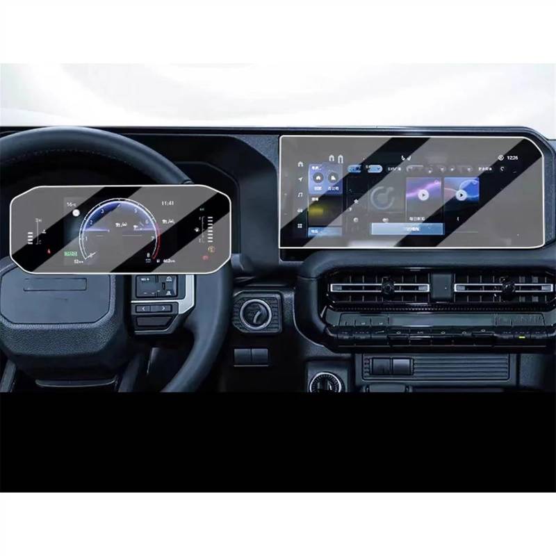 TGFQOLB Auto Navigation Protector Kompatibel Mit Toyota Für Land Für Cruiser Für Prado 2024 Autonavigations-Displayschutzaufkleber Auto-Innenraum-Armaturenbrett-Schutzfolie(GPS and Dashboard) von TGFQOLB