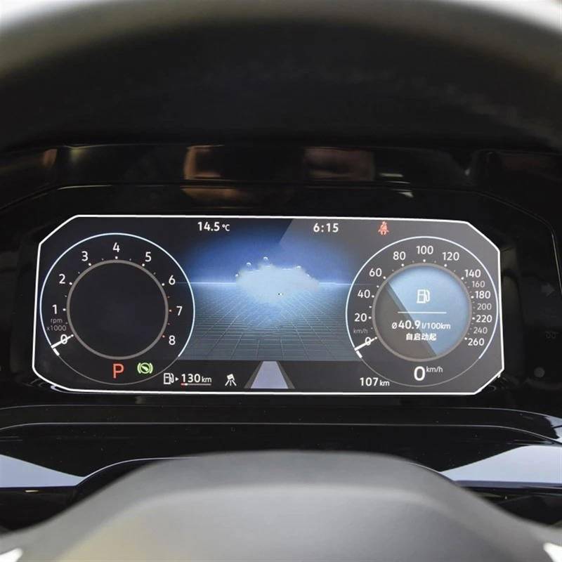 TGFQOLB Auto Navigation Protector Kompatibel Mit VW Für Golf 8 2021 Auto-Innenraum-Armaturenbrett-Schutzfolie Auto-Navigations-Bildschirm-Schutzfolienaufkleber Autozubehör(Instrument Glass) von TGFQOLB