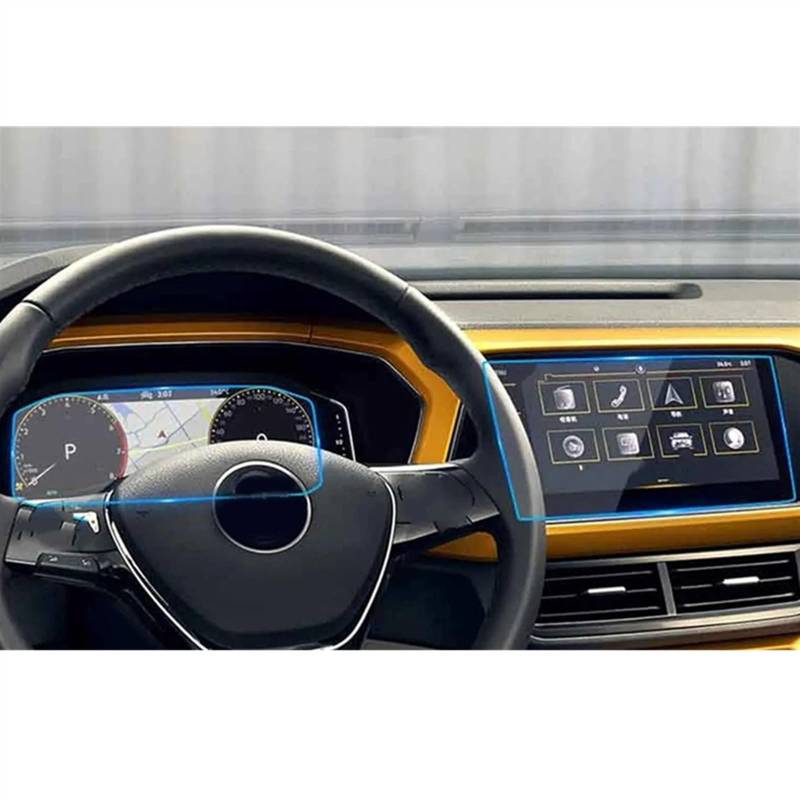 TGFQOLB Auto Navigation Protector Kompatibel Mit VW Für Taos Für T-Cross 2022 Navigationsdisplay-Schutzfolie Schutzfolie Aus Gehärtetem Glas Autozubehör(Dashboard and GPS) von TGFQOLB