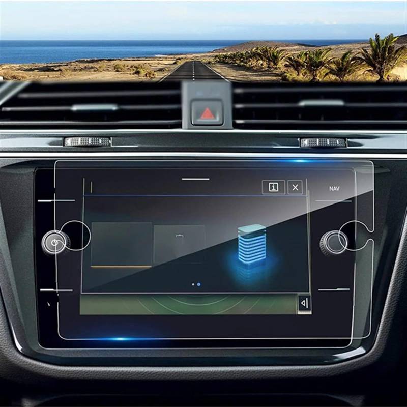 TGFQOLB Auto Navigation Protector Kompatibel Mit VW Für Tiguan 2021 2022 2023 8 Zoll Autoinnenraum Mittelkonsole Transparente Displayschutzfolie Armaturenbrett-Schutzfolie von TGFQOLB