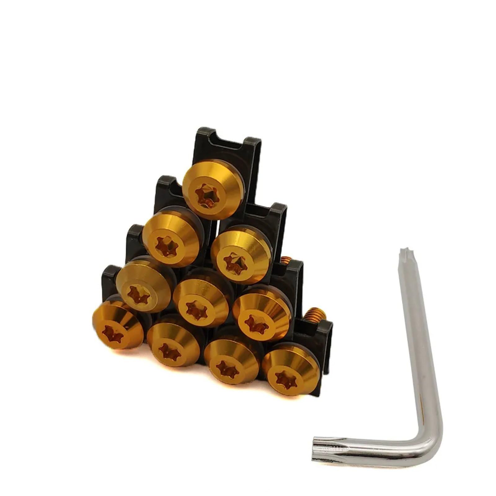 TGFQOLB Gewindeschrauben Set Für Adventure Für F800 Für GS GT R Motorrad Verkleidung Schrauben Für Custom Moto Körper Für Feder Bolzen Zubehör Motorrad Batterie Terminal Schrauben(Yellow) von TGFQOLB