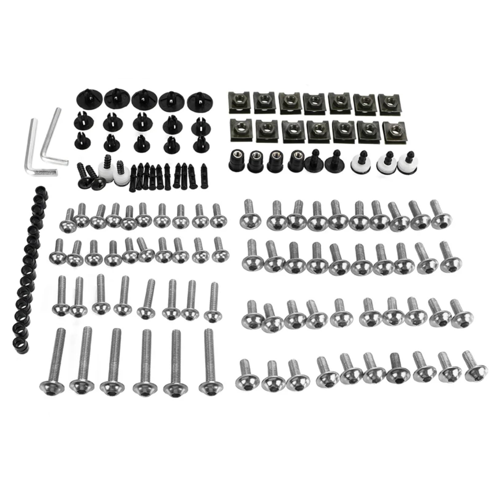 TGFQOLB Gewindeschrauben Set Für CB1300F Für CB150R Für CB190R M6 M5 Verkleidung Schrauben Kit Karosserie Befestigungen Schrauben Mutter Motorrad Batterie Terminal Schrauben(Silver) von TGFQOLB