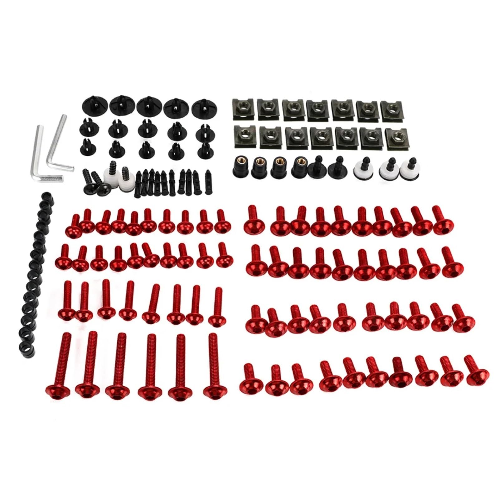 TGFQOLB Gewindeschrauben Set Für CB300R Für CB400 Für CB400F M6 M5 Verkleidung Schrauben Kit Karosserie Befestigungen Schrauben Mutter Motorrad Batterie Terminal Schrauben(Red) von TGFQOLB